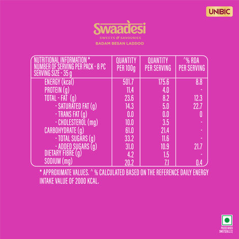 UNIBIC Swaadesi Badam Besan Laddoo Tin